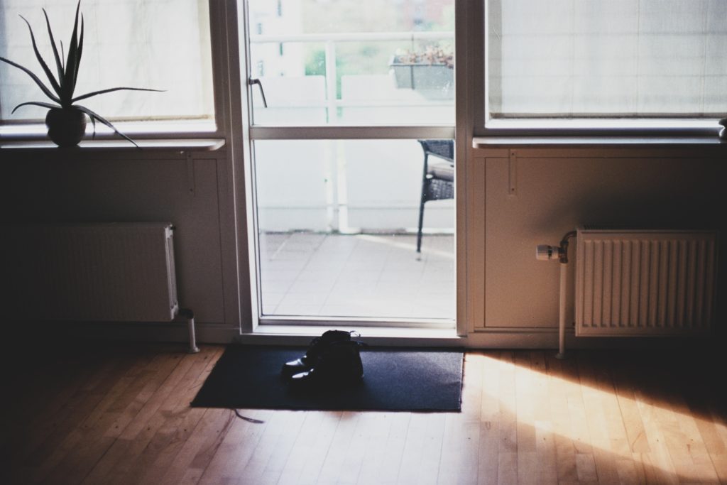 Shoes on a doormat